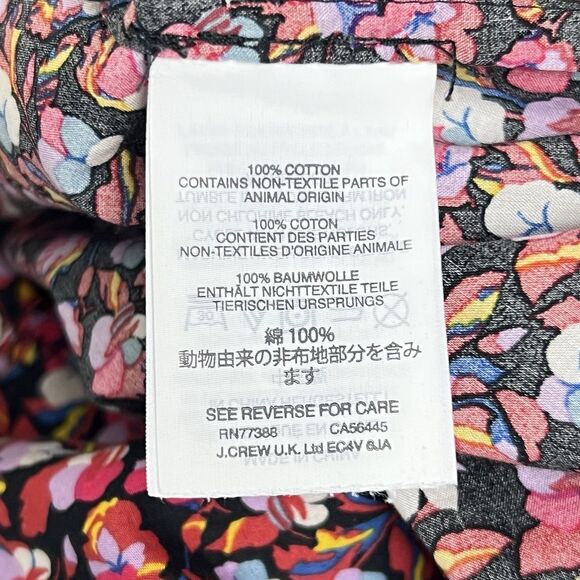 J. Crew Blouse Sarah Floral Liberty Arts Colab Cotton Ruffled Collar Cuffs Sz 2 - Picture 9 of 12